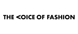 A logo displaying the words "THE VOICE OF FASHION"